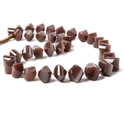 7.5x7.5-13.5x13.5mm Chocolate Moonstone faceted twists 16 inch 36 beads AAA (ONLINE ORDER ONLY)