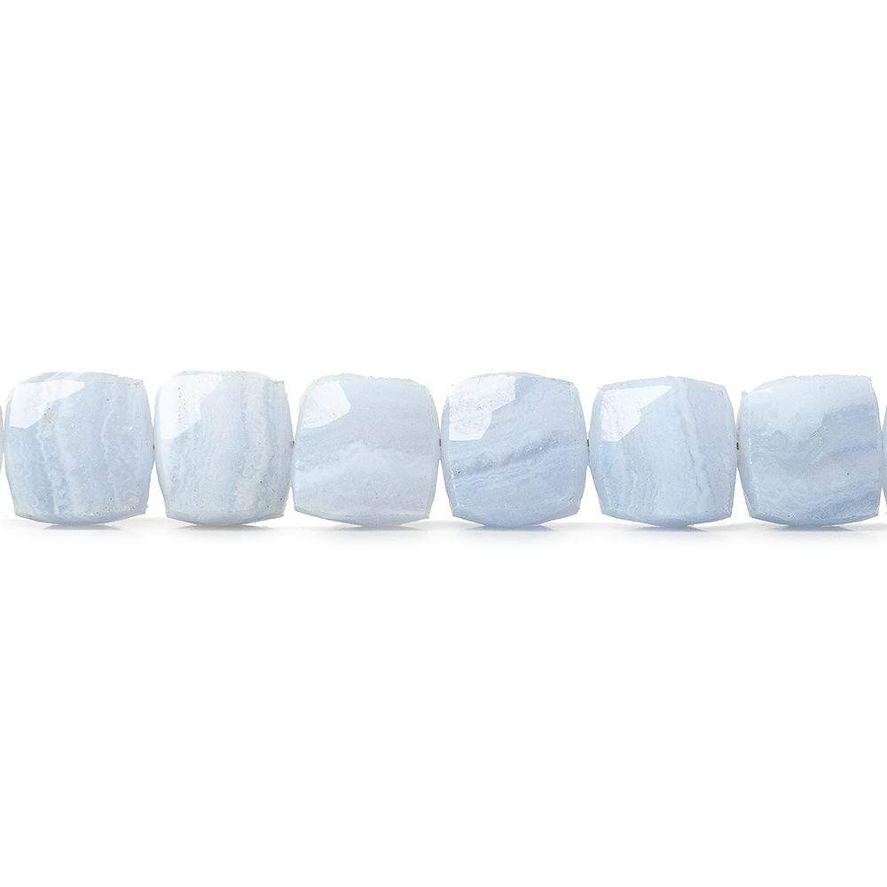 7.5x7.5-8x8mm Blue Lace Agate faceted cubes 8 inch 26 beads A (ONLINE ORDER ONLY)