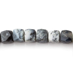 7.5x7.5-8x8mm Dendritic Opal faceted cube beads 8 inch 25 pieces AA (ONLINE ORDER ONLY)