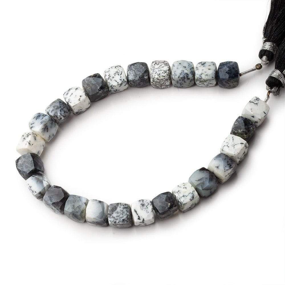7.5x7.5-8x8mm Dendritic Opal faceted cube beads 8 inch 25 pieces AA (ONLINE ORDER ONLY)