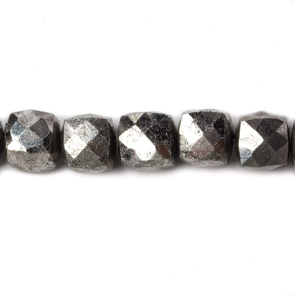 7x7mm Silver Pyrite Faceted Cubes 8 inch 27 pieces A (ONLINE ORDER ONLY)