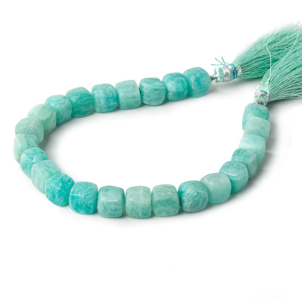 7-8mm Matte Amazonite plain cubes 7.5 inch 26 beads AA (ONLINE ORDER ONLY)