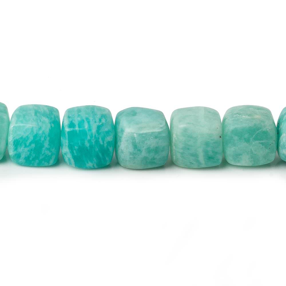 7-8mm Matte Amazonite plain cubes 7.5 inch 26 beads AA (ONLINE ORDER ONLY)