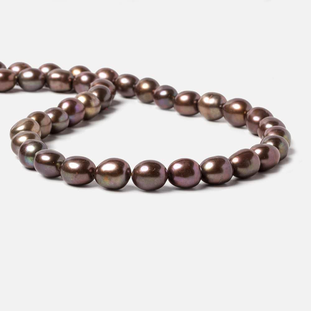 7.5x8-8.5x9.5mm Green Brown Straight Drill Baroque Freshwater Pearl 16 inch 44 pcs (ONLINE ORDER ONLY)
