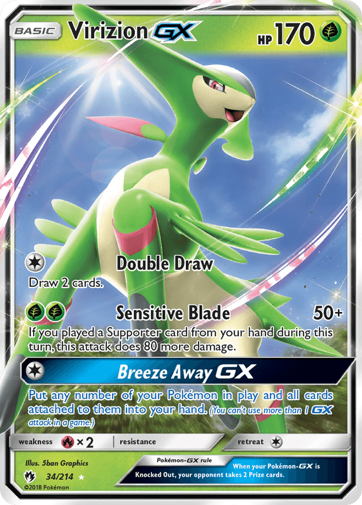 Virizion GX (34/214) [Sun & Moon: Lost Thunder] (Online Only)