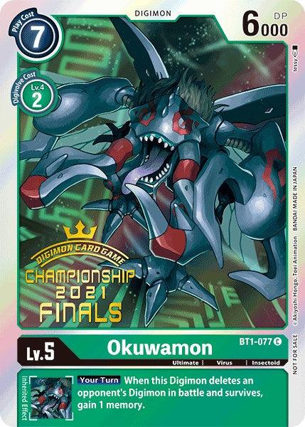 Okuwamon [BT1-077] (2021 Championship Finals Event Pack Alt-Art Gold Stamp Set) [Release Special Booster Promos] (ONLINE ORDER ONLY)