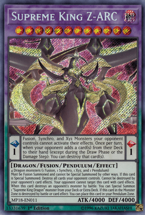 Supreme King Z-ARC [MP18-EN011] Secret Rare (ONLINE ORDER ONLY)
