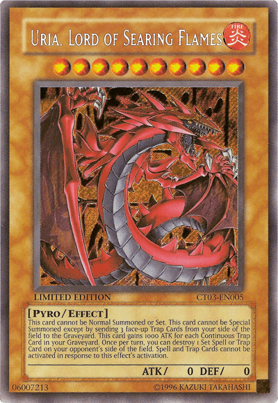 Uria, Lord of Searing Flames [CT03-EN005] Secret Rare (ONLINE ORDER ONLY)