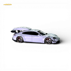 404ERROR Porsche Taycan White with Roof Box 1:64