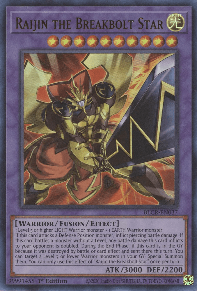 Raijin the Breakbolt Star [BLCR-EN037] Ultra Rare (ONLINE ORDER ONLY)