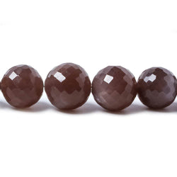 7.7-13.4mm Chocolate Moonstone faceted round beads 16 inch 39 pieces (ONLINE ORDER ONLY)