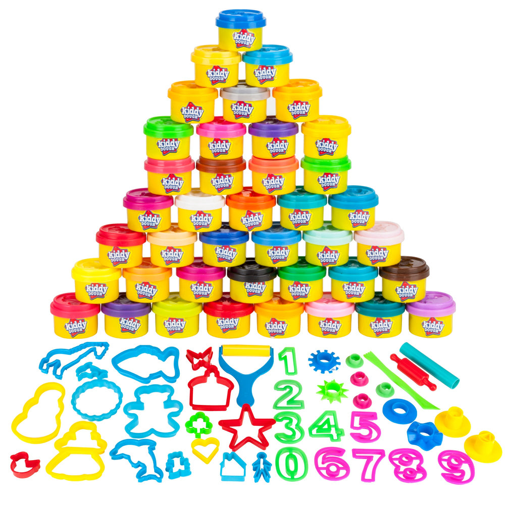 40 Pack Of Party Favors Play Dough + 40 Dough Tools - Bulk Party Pack (ONLINE ORDER ONLY)