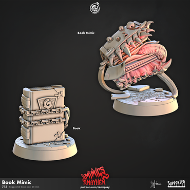 3D Printed Cast n Play Book Mimic Mimics Mayhem Set 28mm 32mm D&D (Online Only)
