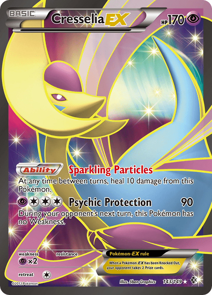 Cresselia EX (143/149) [Black & White: Boundaries Crossed] (Online Only)