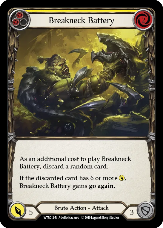 Breakneck Battery (Yellow) [WTR012-R] (Welcome to Rathe)  Alpha Print Rainbow Foil - Anime Imports LLC