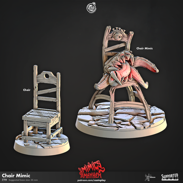3D Printed Cast n Play Chair Mimic Mimics Mayhem Set 28mm 32mm D&D (Online Only)