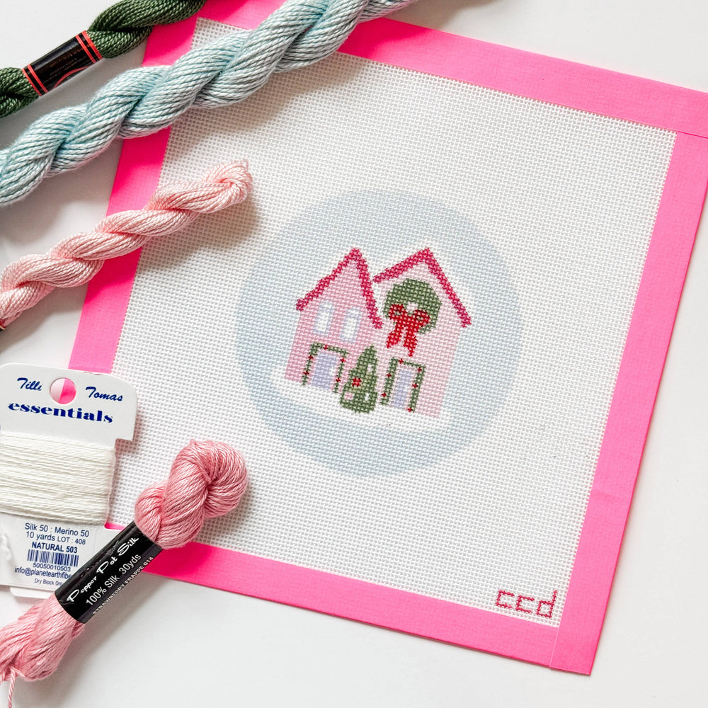 Cotswold Co Designs - Christmas Houses Ornament Needlepoint Canvas 18 Mesh 4” (ONLINE ORDER ONLY)
