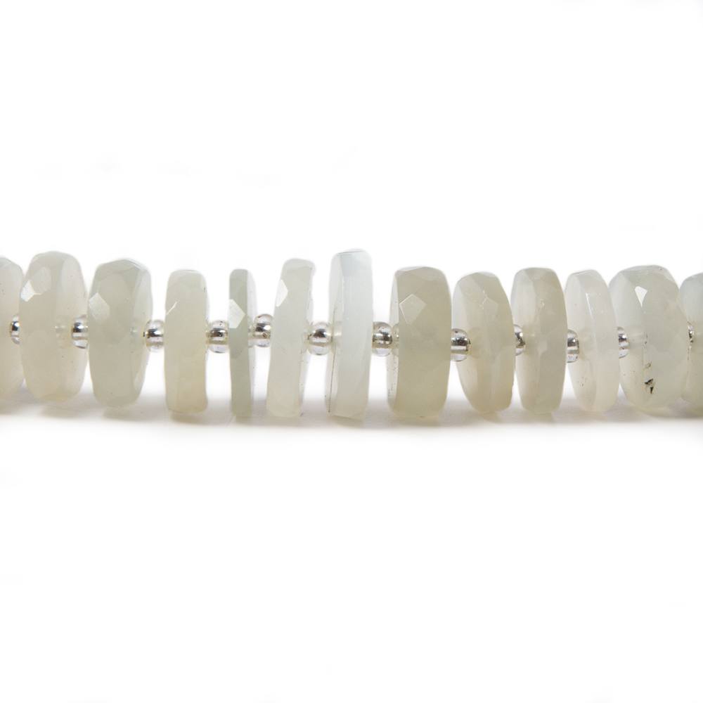 7-8mm Sage Moonstone faceted heishi beads 16 inch 87 pieces (ONLINE ORDER ONLY)