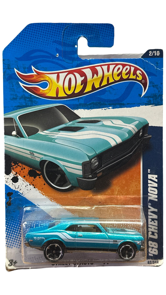 Hot Wheels Street Beasts '11 2/10 Collector 82/244 '68 Chevy Nova Blue 2/10 (Online Order Only)