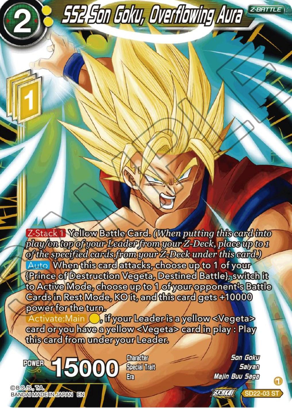 SS2 Son Goku, Overflowing Aura (Starter Deck Exclusive) (SD22-03) [Power Absorbed] (ONLINE ORDER ONLY)