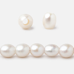 7x6-8x7mm Off White Oval 2.5mm Drill Hole Freshwater Pearls 53 pieces (ONLINE ORDER ONLY)