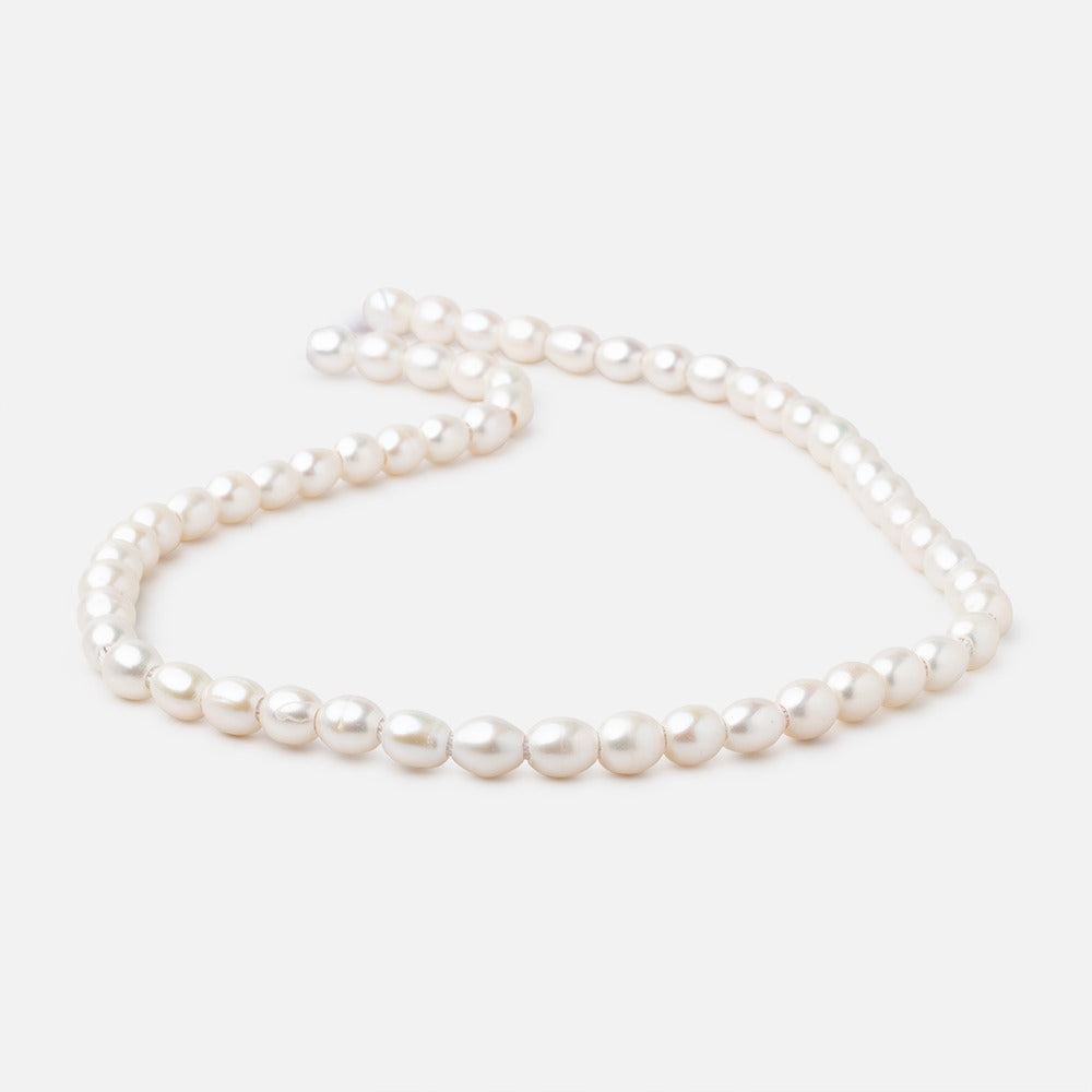 7x6-8x7mm Off White Oval 2.5mm Drill Hole Freshwater Pearls 53 pieces (ONLINE ORDER ONLY)