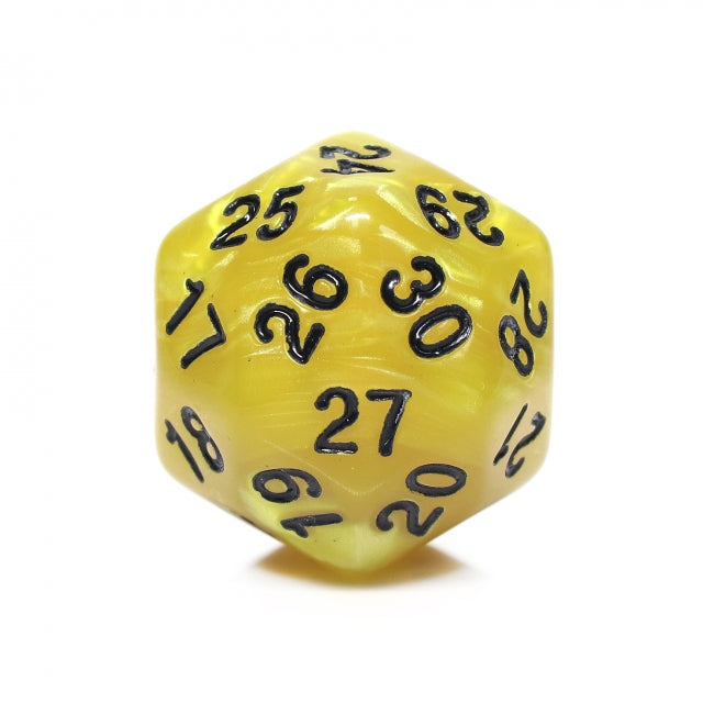 D30 Pearl Yellow Single Die 30 Sided/s by HDdice / HengDadice (Online Only)