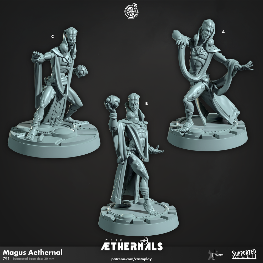 3D Printed Cast n Play Magus Aethernal Aethernals Collection 28mm 32mm D&D (Online Only)