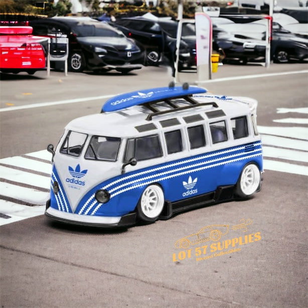 LF Model Volkswagen T1 Kombi with Surfboards Blue/White 1:64 (ONLINE ORDER ONLY)