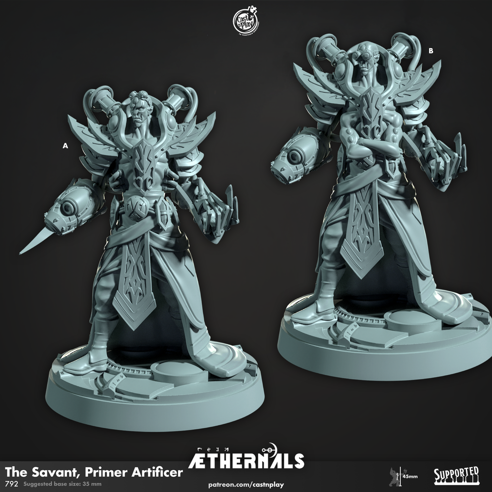 3D Printed Cast n Play The Savant Primer Artificer Aethernals Collection 28mm 32mm D&D (Online Only)