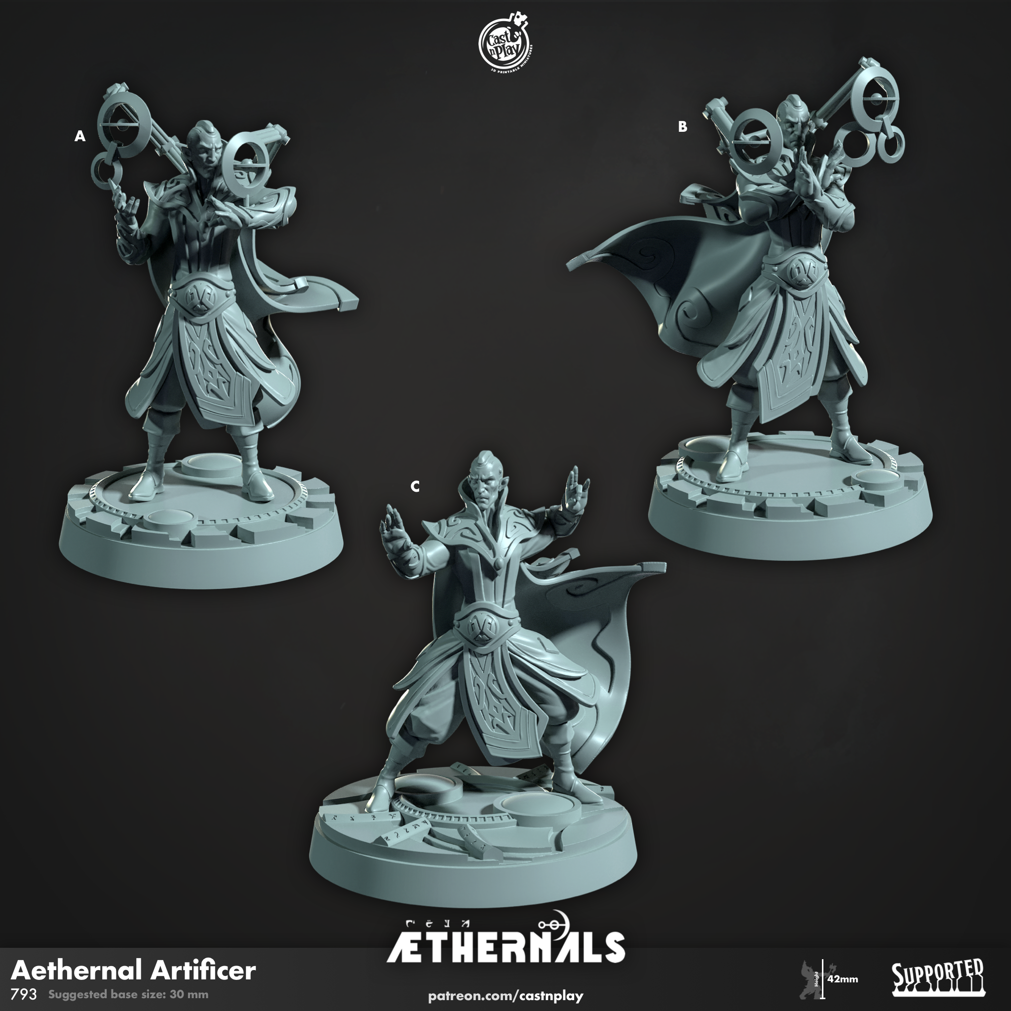 3D Printed Cast n Play Aethernal Artificer Aethernals Collection 28mm 32mm D&D (Online Only)