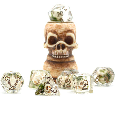 Skull Dice w/ Moss Halloween Resin 7-Dice (Online Only)