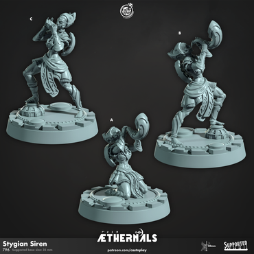 3D Printed Cast n Play Stygian Siren Aethernals Collection 28mm 32mm D&D (Online Only)