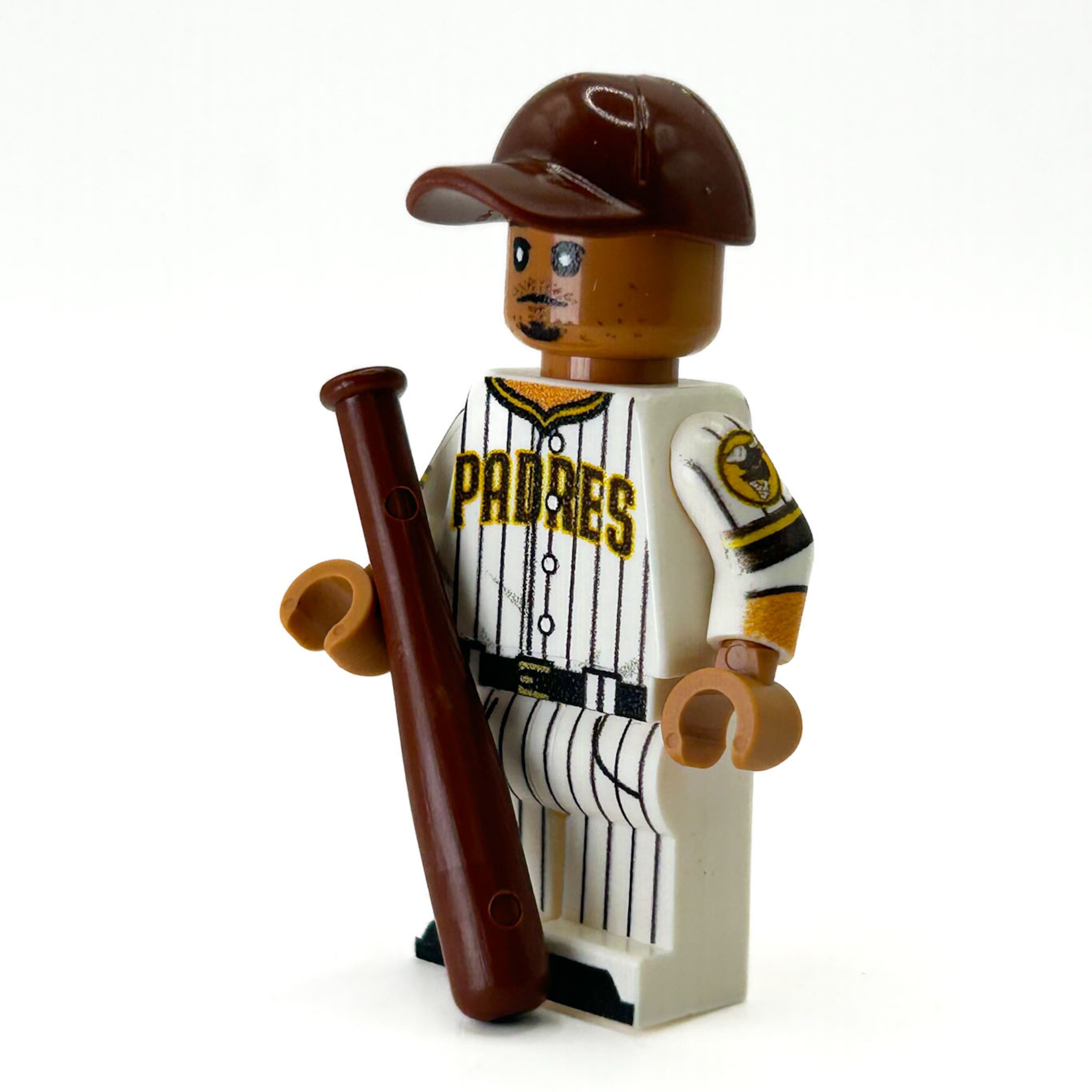 Manny #13 San Diego Baseball Player Minifig made using LEGO parts - B3 Customs (Online Order Only)