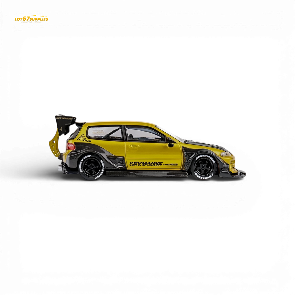 (Pre-Order) DCM Kevmannz Civic EG Ver.1 - Gold Carbon Fiber Long Tail 1:64 (ONLINE ORDER ONLY)