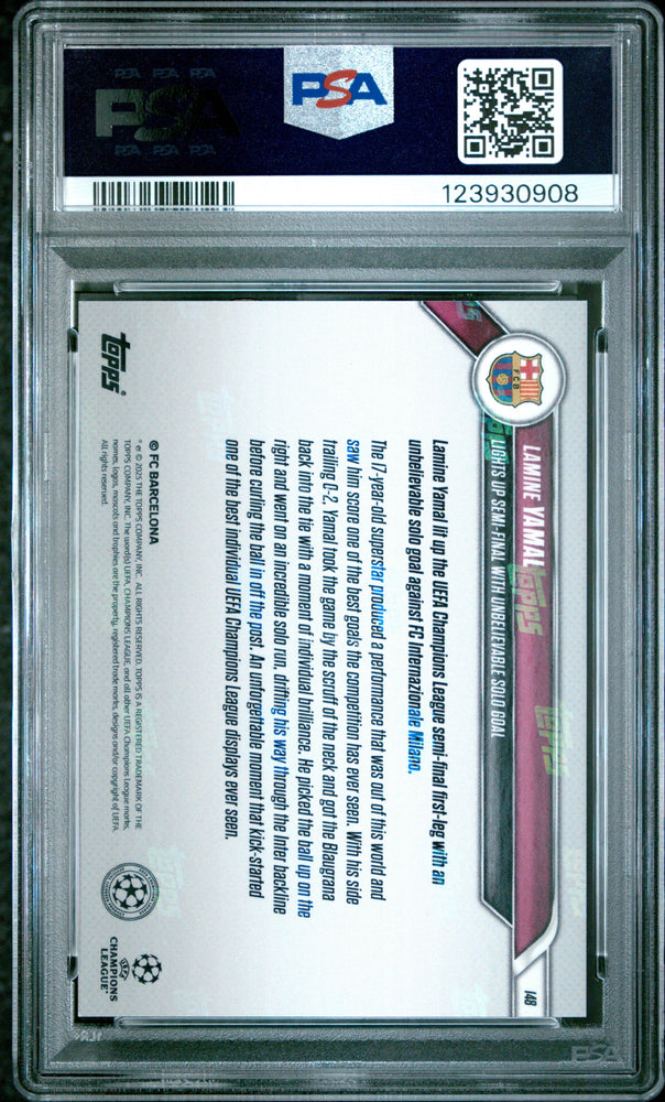 Graded 2024 Topps Now UCL Lamine Yamal #148 Rookie RC Soccer Card PSA 9 Mint (ONLINE ORDER ONLY)