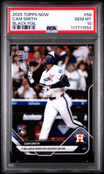 Graded 2025 Topps Now Cam Smith #58 Black Foil /10 Rookie RC Baseball Card PSA 10 Gem Mint (ONLINE ORDER ONLY)