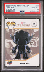 2023 UPPER DECK FUNKO POP MARVEL  DARK ELF PLATINUM #28  PSA 10 (Online Order Only)