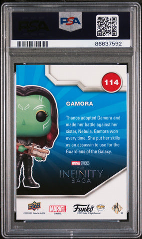 2023 UPPER DECK FUNKO POP MARVEL  GAMORA  #114  PSA 10 (Online Order Only)