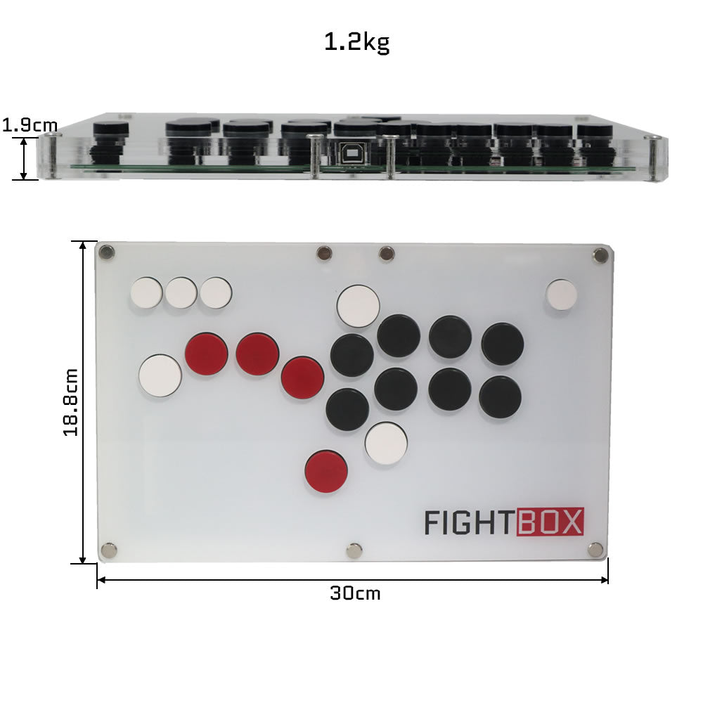 FightBox B10 All Button Leverless Arcade Controller – Ultra-Thin Cherry MX Fight Stick for PC, PS5, Xbox & Switch (Online Only)