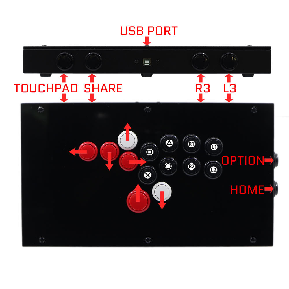 RAC-J803B All Button Leverless Arcade Game Controller for PC/PS/XBOX/SWITCH (Online Only)