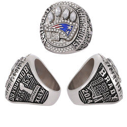 New England Patriots Super Bowl Championship Ring & Trophy Set– 2002, 2004, 2005, 2015, 2017 & 2019
