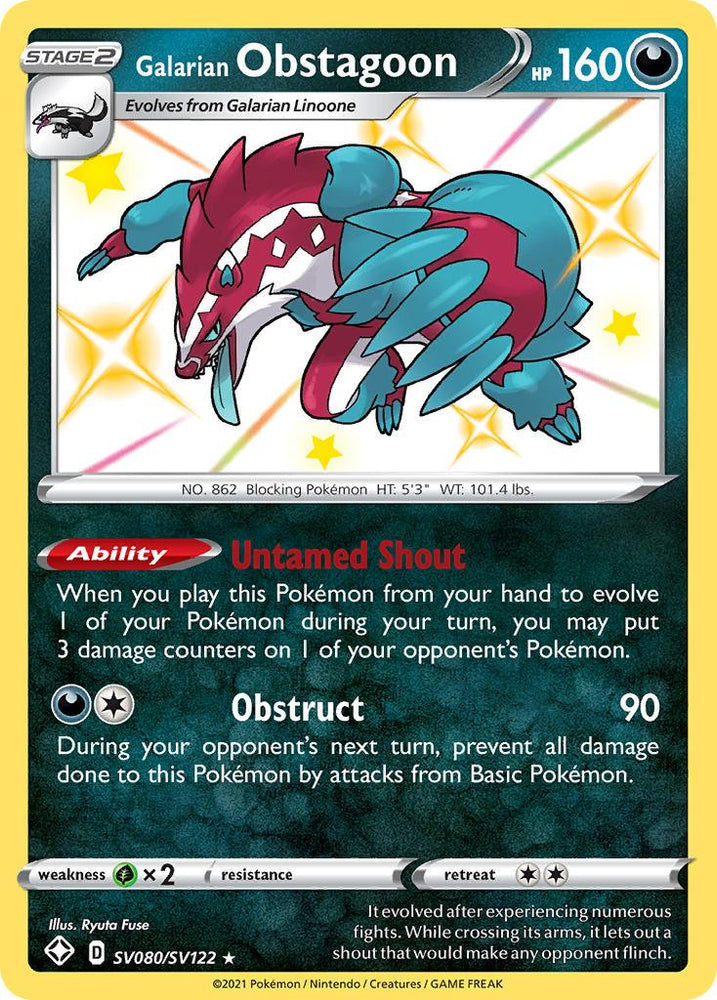 Galarian Obstagoon (SV080/SV122) [Sword & Shield: Shining Fates] (Online Only)