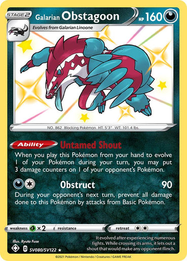 Galarian Obstagoon (SV080/SV122) [Sword & Shield: Shining Fates] (Online Only)