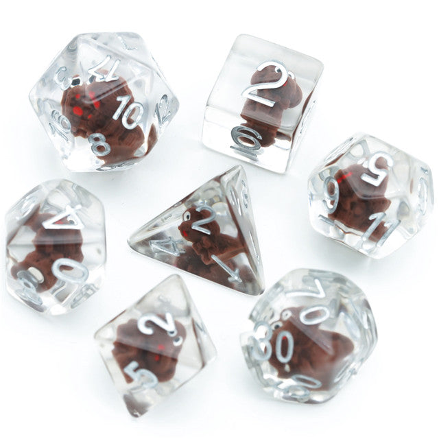 Teddy Dog Dice 7-Dice Set Resin Dungeons and Dragons Dice (Online Only)