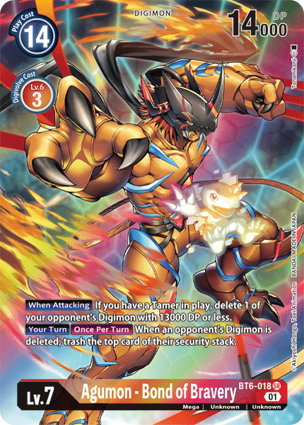 Agumon - Bond of Bravery [BT6-018] (Alternate Art) [Double Diamond] (ONLINE ORDER ONLY)