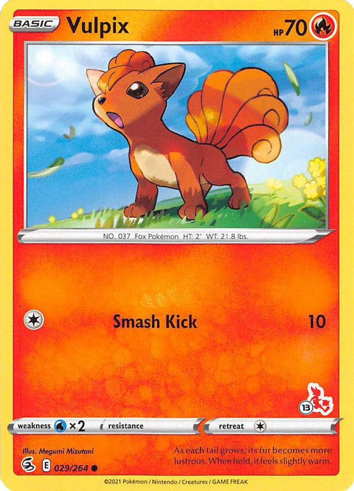 Vulpix (029/264) (Cinderace Stamp #13) [Battle Academy 2022] (Online Only)