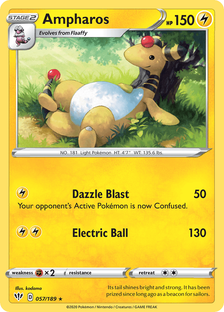 Ampharos (057/189) [Sword & Shield: Darkness Ablaze] (Online Only)
