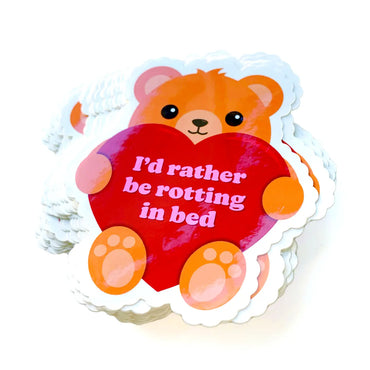 Rotting in Bed Teddy Bear Vinyl Sticker (ONLINE ORDER ONLY)