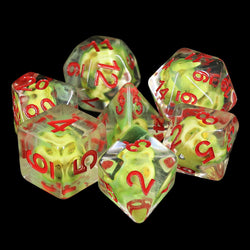 Sulfur Skull Dice Green/Red Halloween Resin 7-Dice (Online Only)